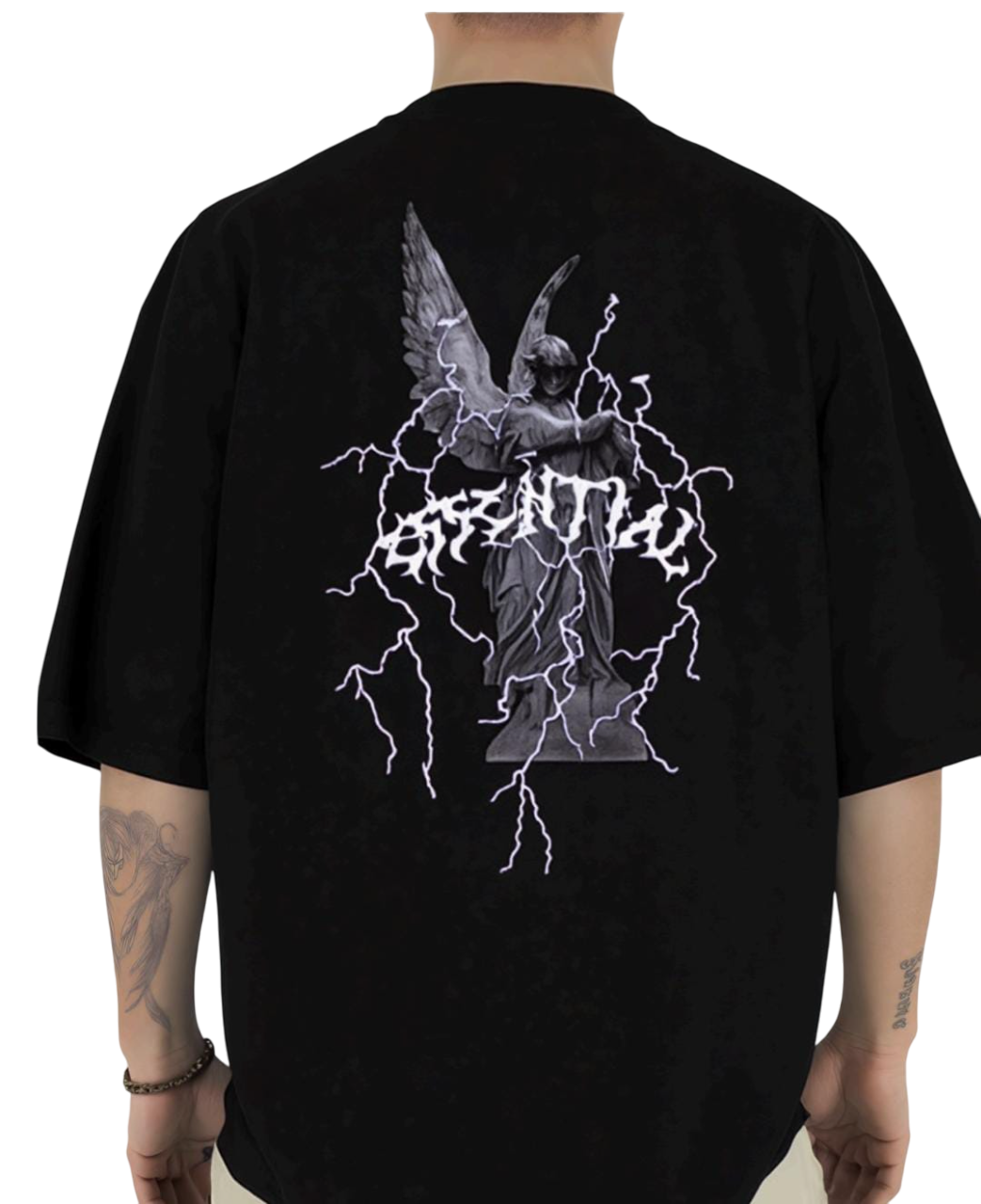 Polo Boxy Fit –   NEGRO Diseño ANGELICAL - S