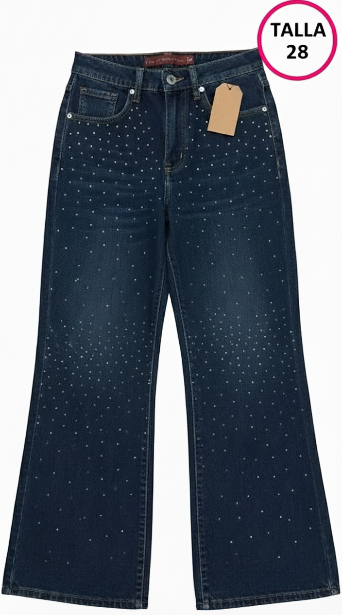 Jean Mujer semi oversize azul cemento - PANTALON