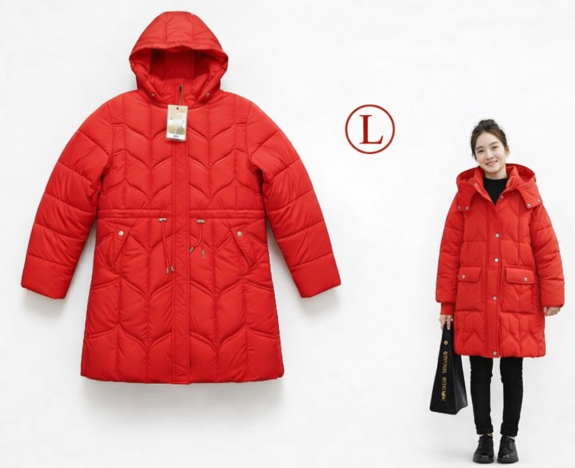 Casaca Acolchada Roja de Estética Sofisticada